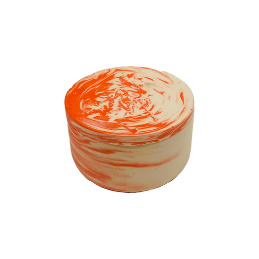 Round Coffin Orange Swirl