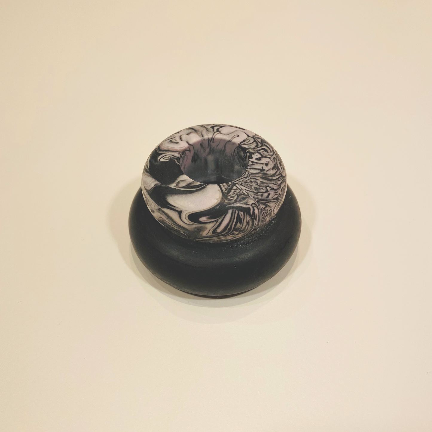 Candleholder B&W Swirl