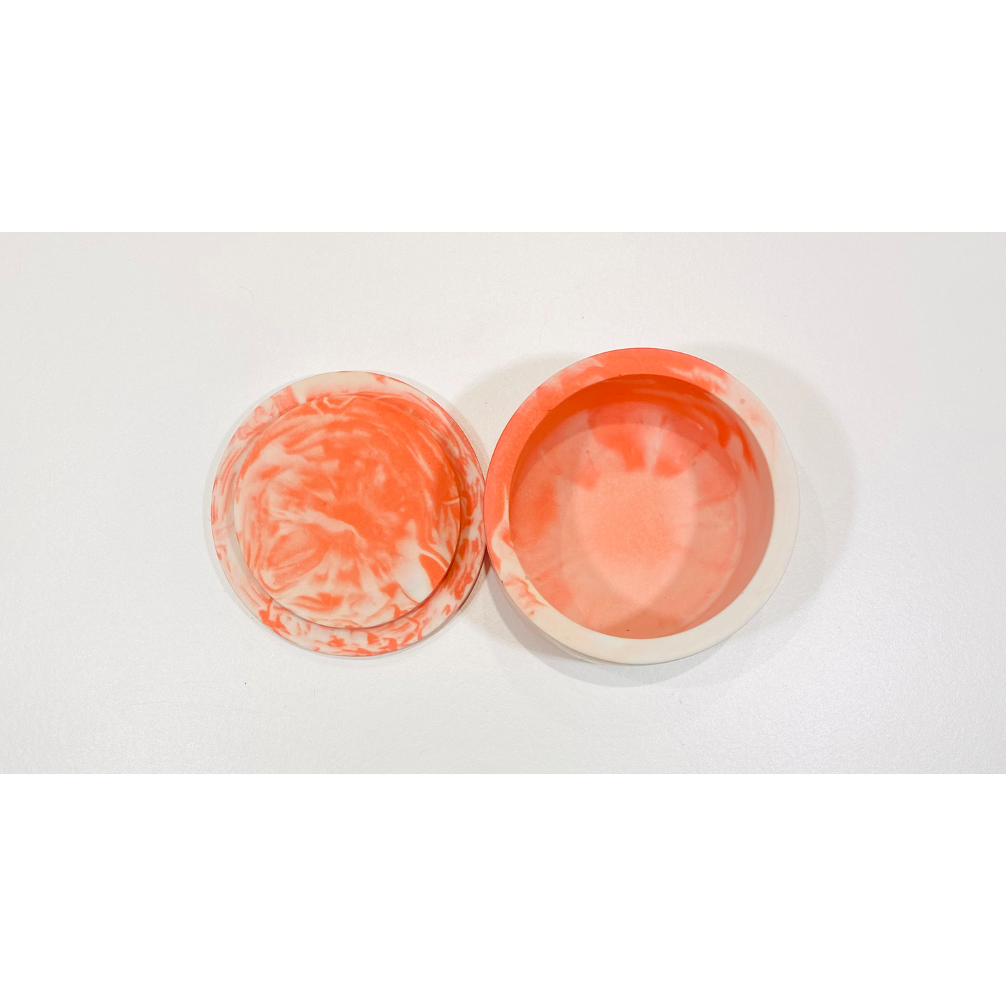 Round Coffin Orange Swirl